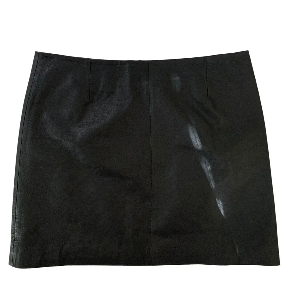 BB Dakota Women's Black 100% Leather Skirt‎ Size 8